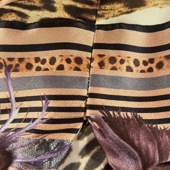 💎 Roberto Cavalli Class Midi Leopard & Floral Print Dress 48/14 large/xl EUC - Picture 10 of 15